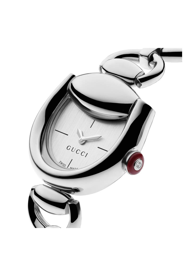 New Horsebit Bracelet Watch, 23mm x 27mm, Alternate, color, SILVER