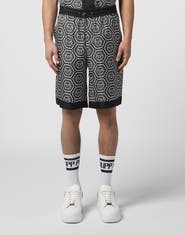 PHILIPP PLEIN Silk Drawstring Shorts Monogram 70'S Men