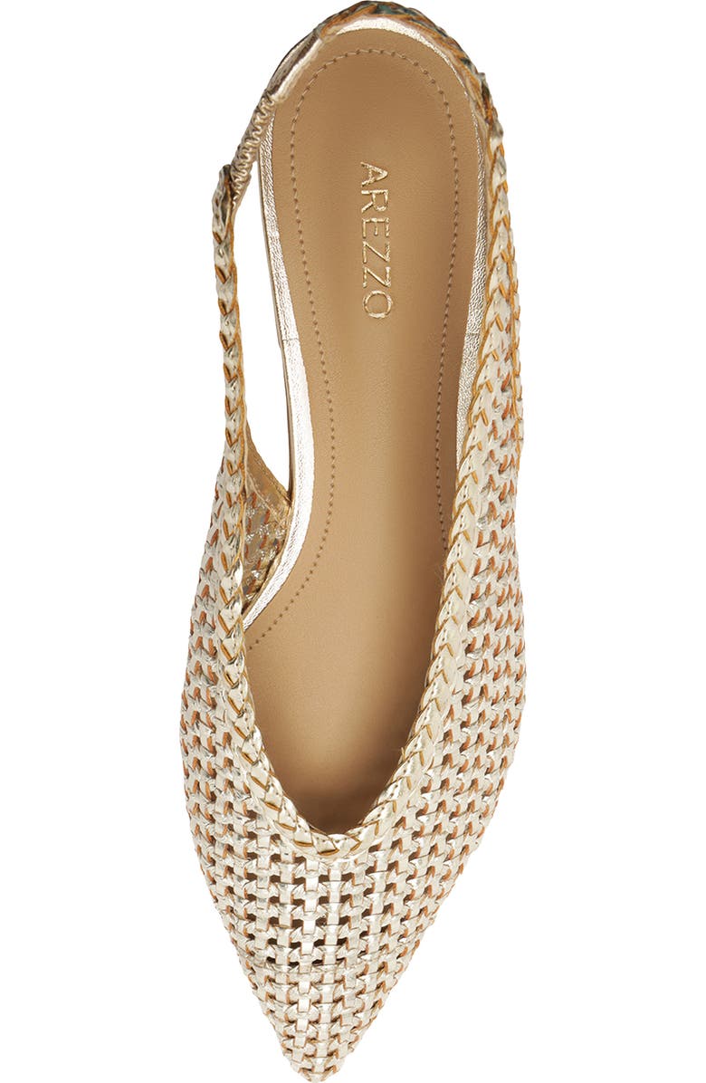 Arezzo Eva Slingback Pointed Toe Flat, Alternate, color, Platino