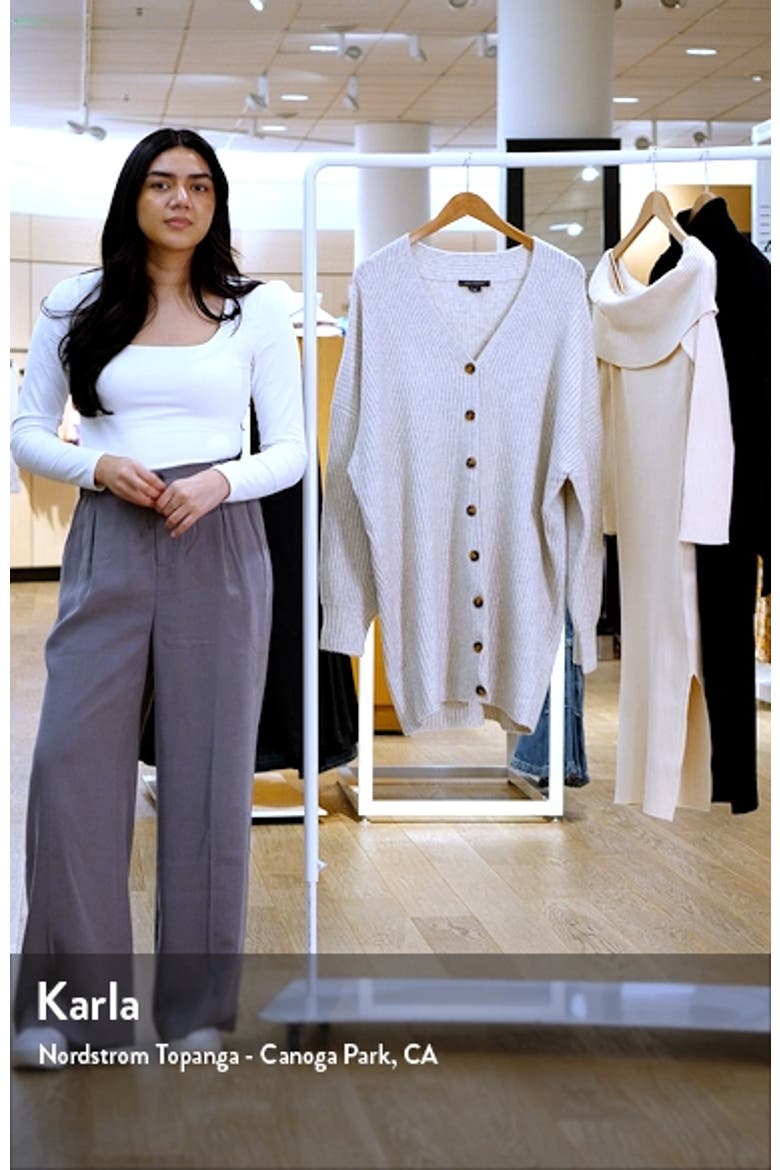 Babysoft Rib Button Front Long Sleeve Sweater Dress video