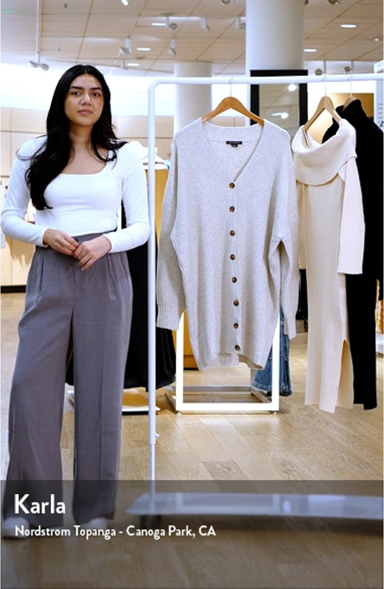 Babysoft Rib Button Front Long Sleeve Sweater Dress