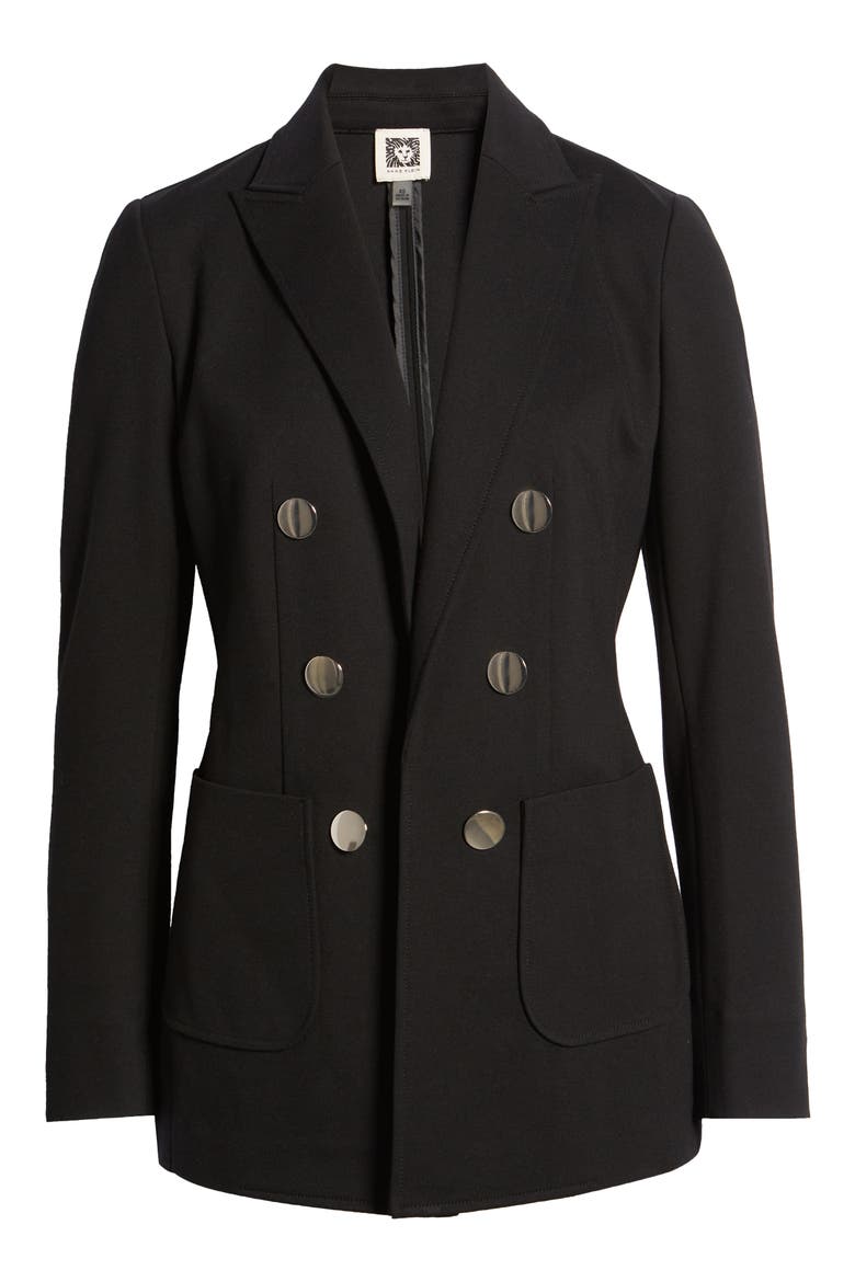 Faux Double Breasted Jacket, Alternate, color, ANNE BLACK