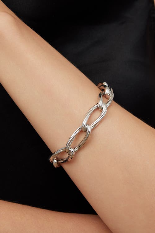 Oradina Sterling Silver Milanese Twist Link Bracelet In Silver