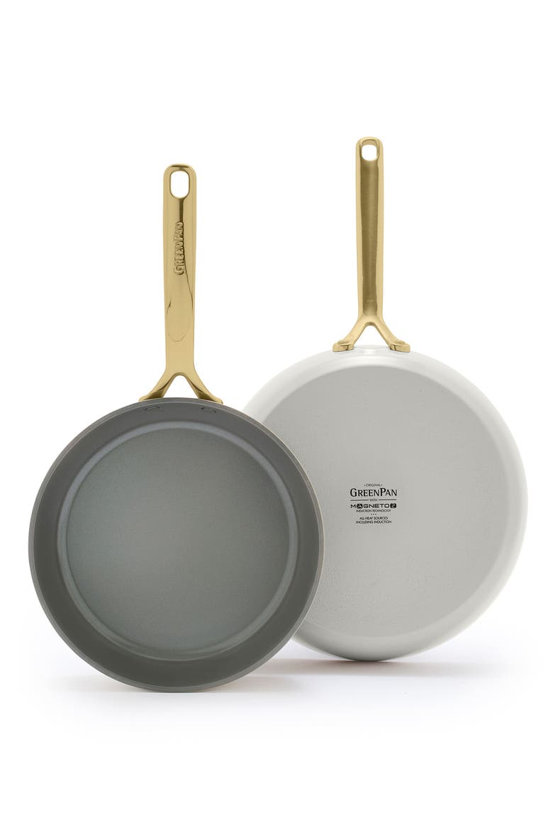 GP5 Set of 2 Stainless Steel Nonstick Frying Pans, Main, color, CREAM