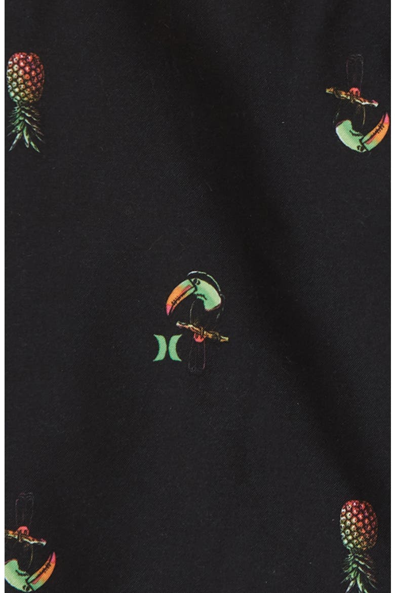Pineapple & Toucan Swim Trunks, Alternate, color, BLACK