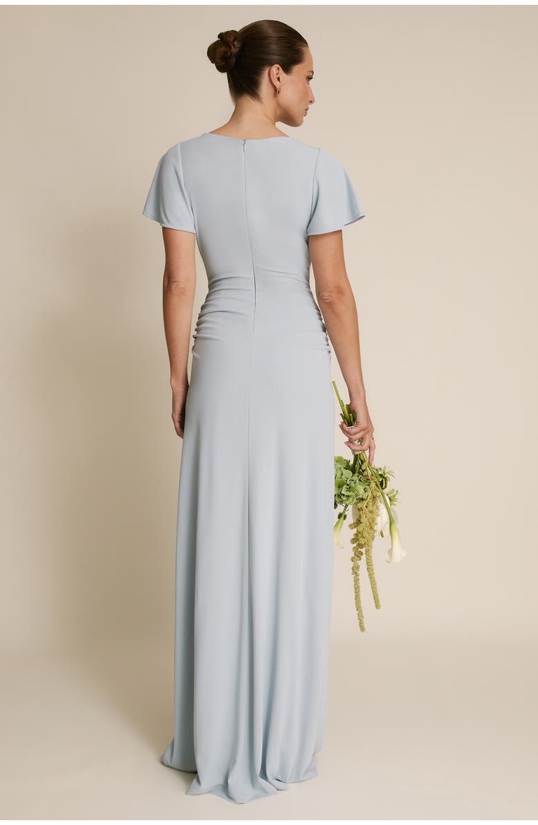 Six Stories Knot Panel Flutter Sleeve Maxi Dress, Alternate, color, Pale Blue