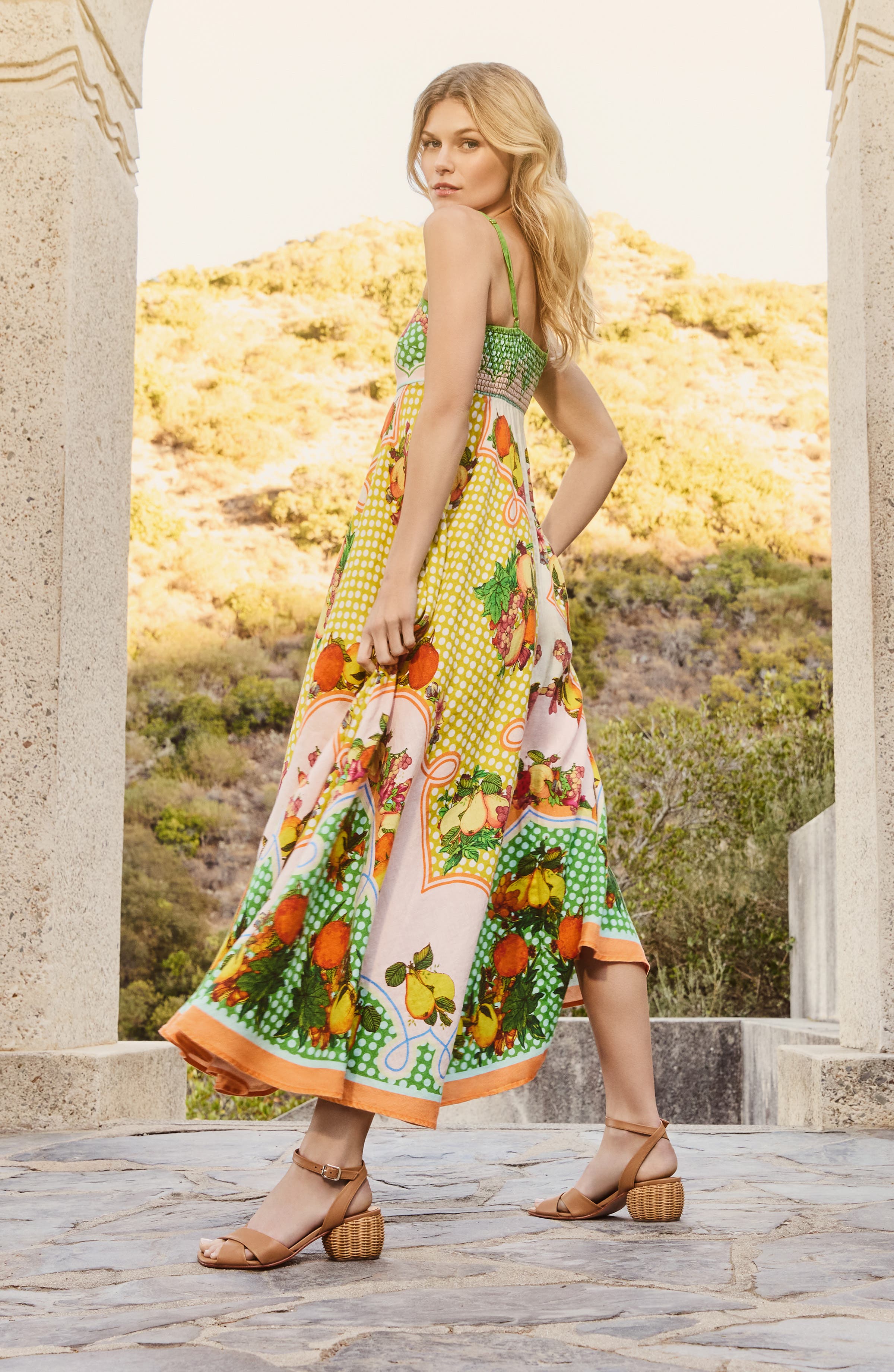 André Assous Winona Ankle Strap Sandal, Alternate, color, Camel