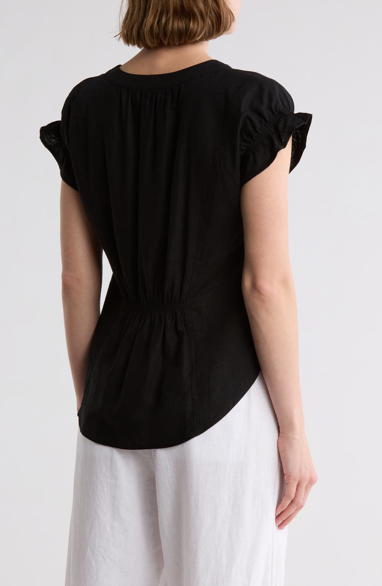 Blu Pepper Split Neck Short Sleeve Top, Alternate, color,