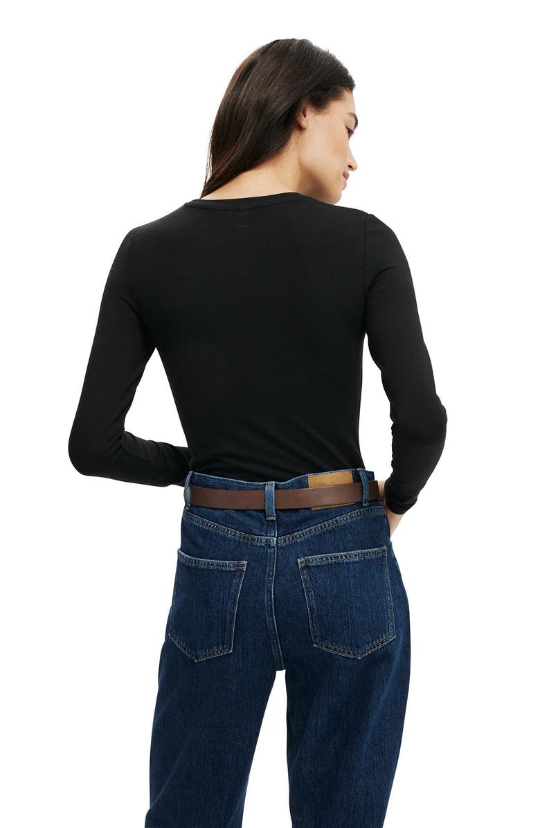 Cotton On Women's All Day Crew Long Sleeve, Alternate, color, Black