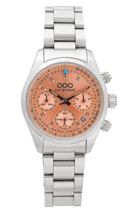 Sporty Chronograph Bracelet Watch, 40mm