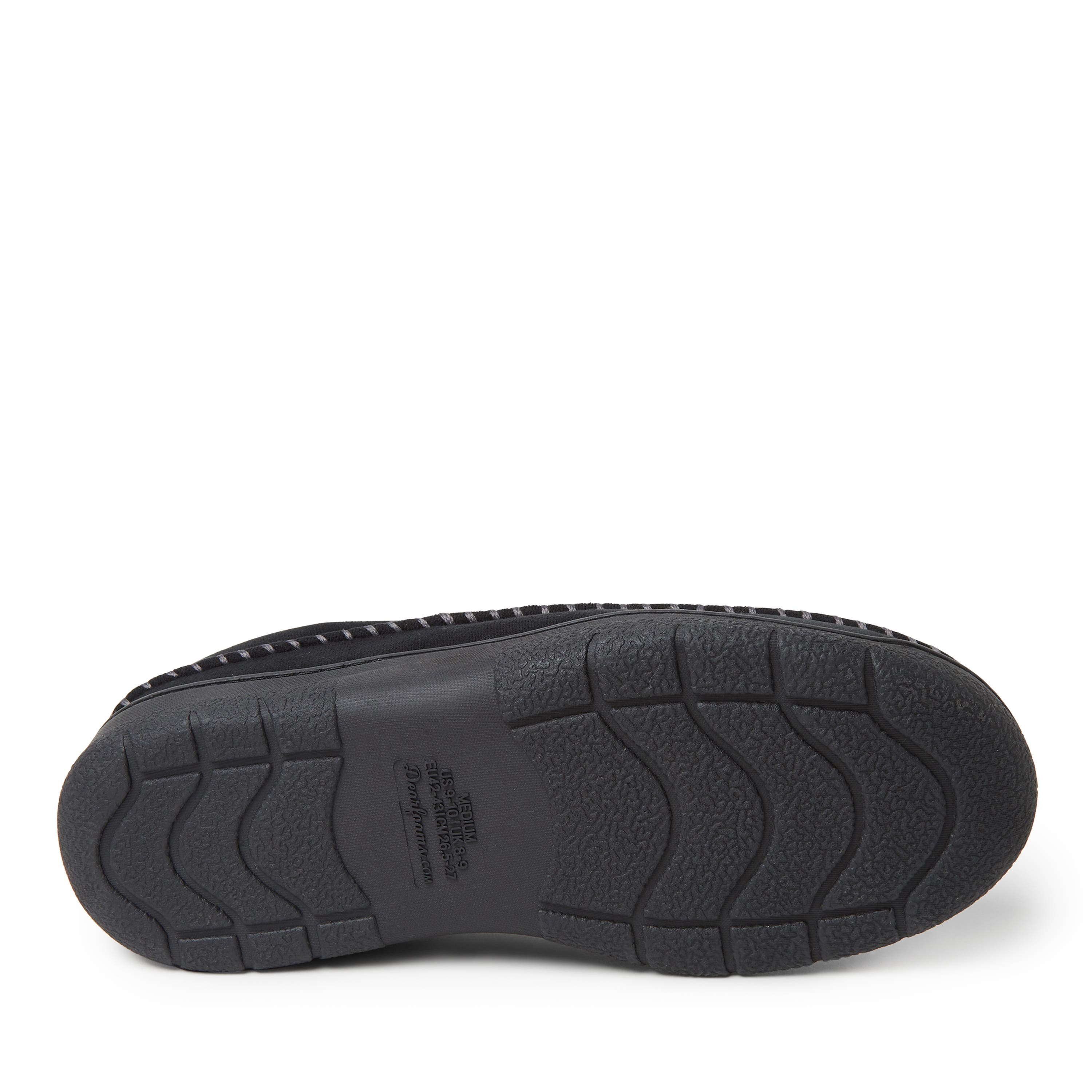 DEARFOAMS Thompson Moccasin Toe Clog Slipper, Alternate, color, Black Solid