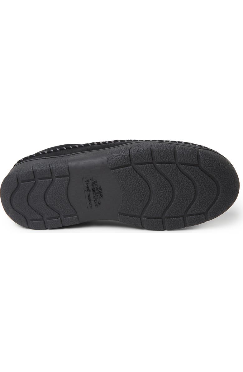 DEARFOAMS Thompson Moccasin Toe Clog Slipper, Alternate, color, Black Solid