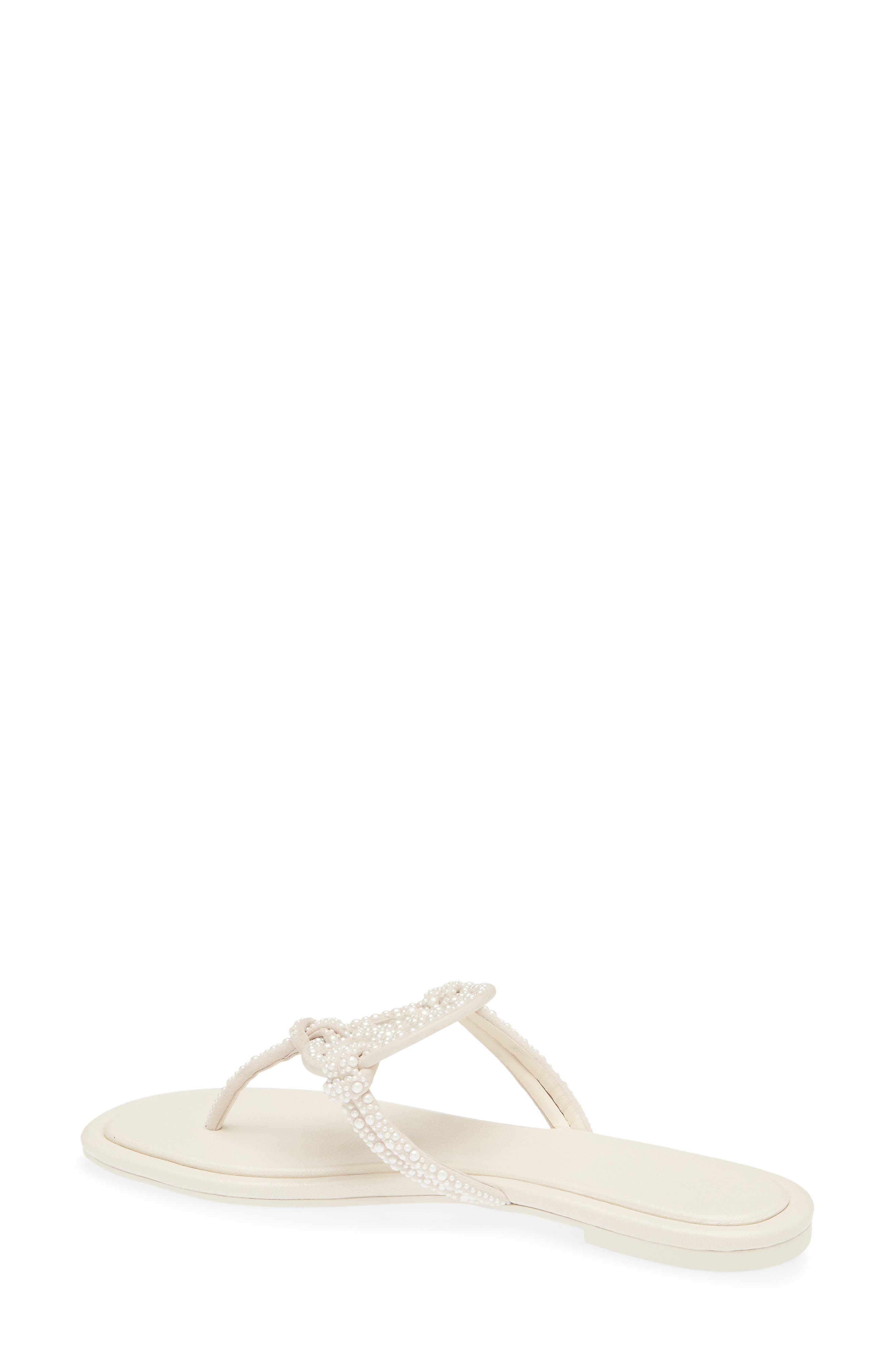 Miller Knotted Embellished Thong Sandal, Alternate, color, LIGHT CREAM