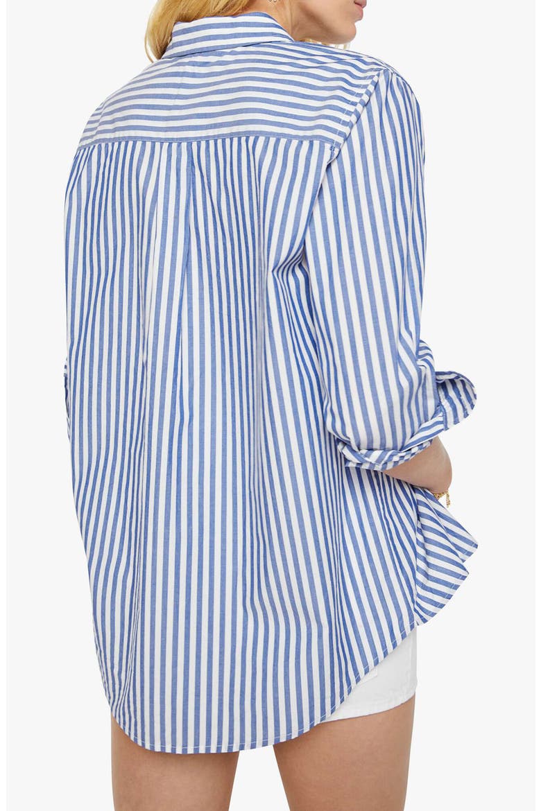 The Bestie Stripe Button-Up Top, Alternate, color, WHITE/ BLUE STRIPE
