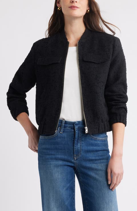Bouclé Bomber Jacket
