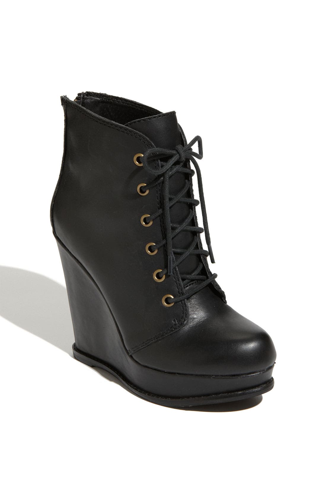'Thronne' Bootie, Main, color, BLACK LEATHER