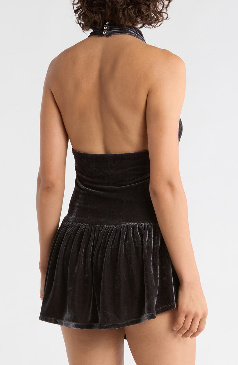 Tart Mock Neck Halter Top, Alternate, color, Raven