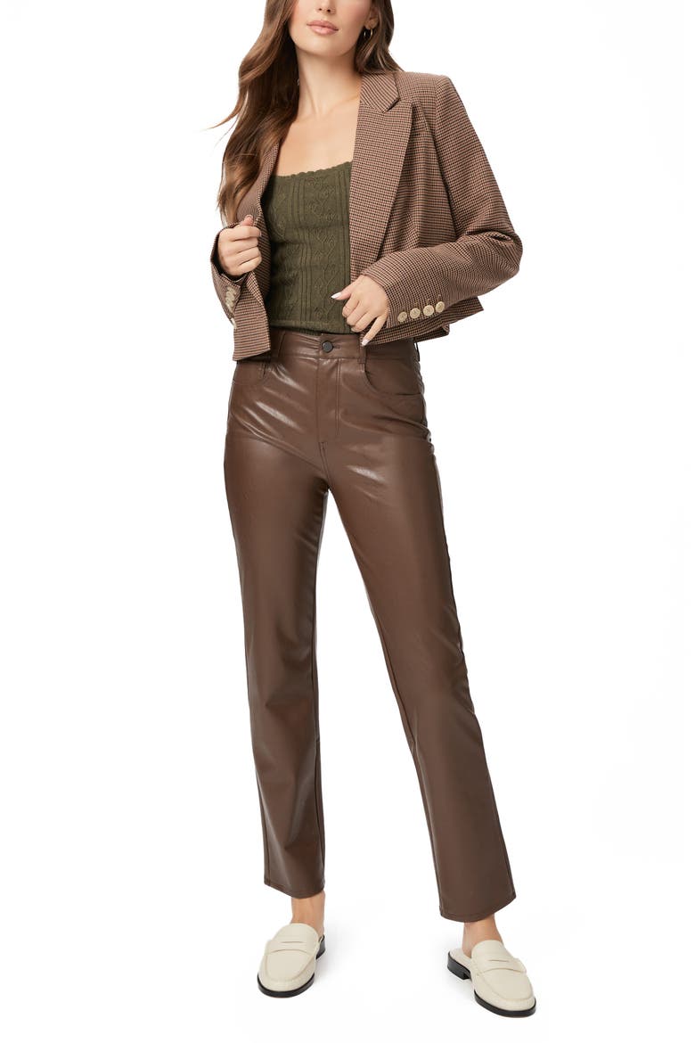 Stella Coated High Waist Straight Leg Jeans, Alternate, color, CHESTNUT