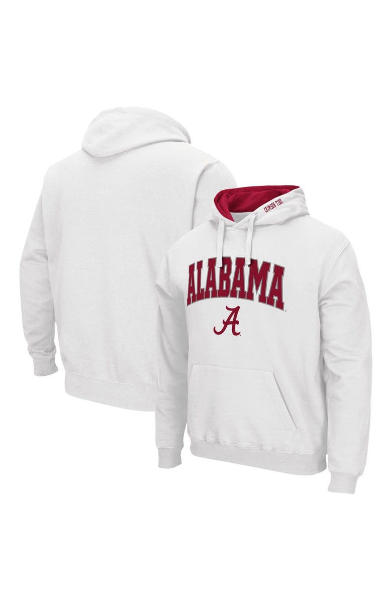 COLOSSEUM Men's Colosseum White Alabama Crimson Tide Arch & Logo 3.0 Pullover Hoodie, Main, color, White