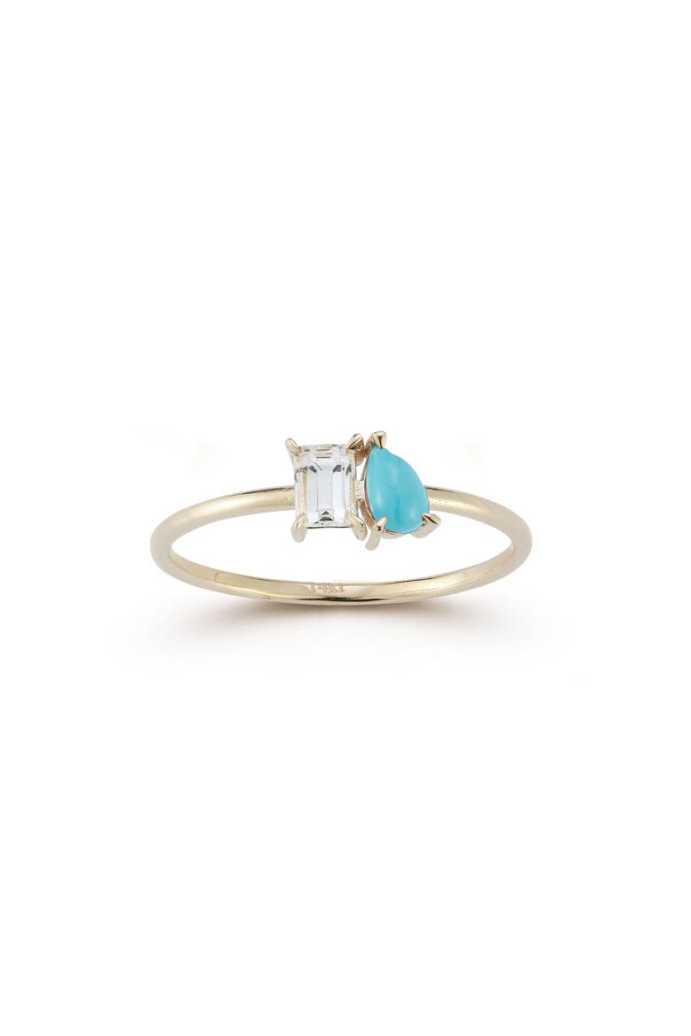 14K Gold Two Stone Ring, Main, color, GOLD
