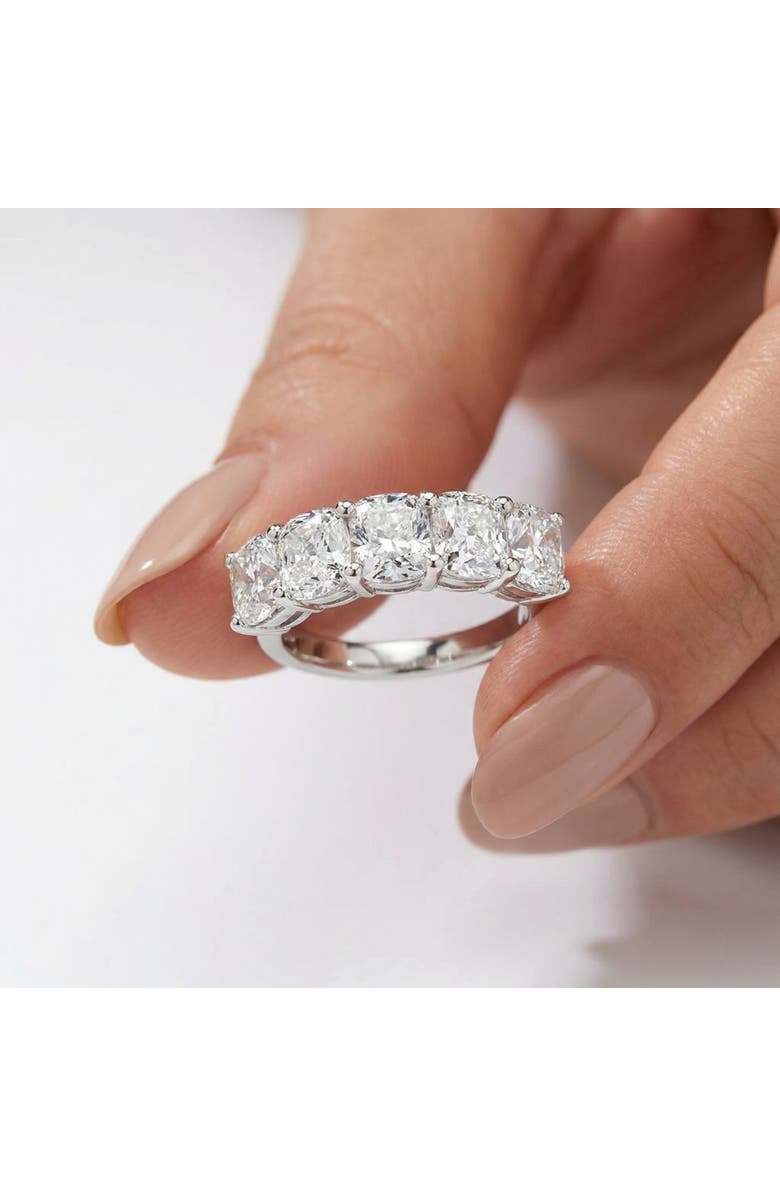 Bliss Diamond 5 1/4Ct Cushion Cut 5-Stone Diamond Wedding Anniversary Ring 14k Gold Lab Grown, Alternate, color,