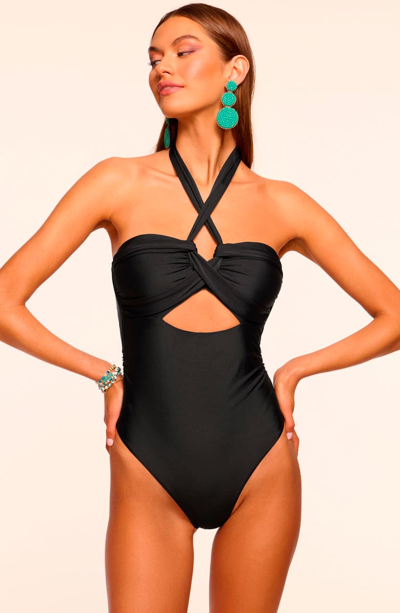 Ramy Brook Arielle One-Piece Swimsuit, Alternate, color, Black