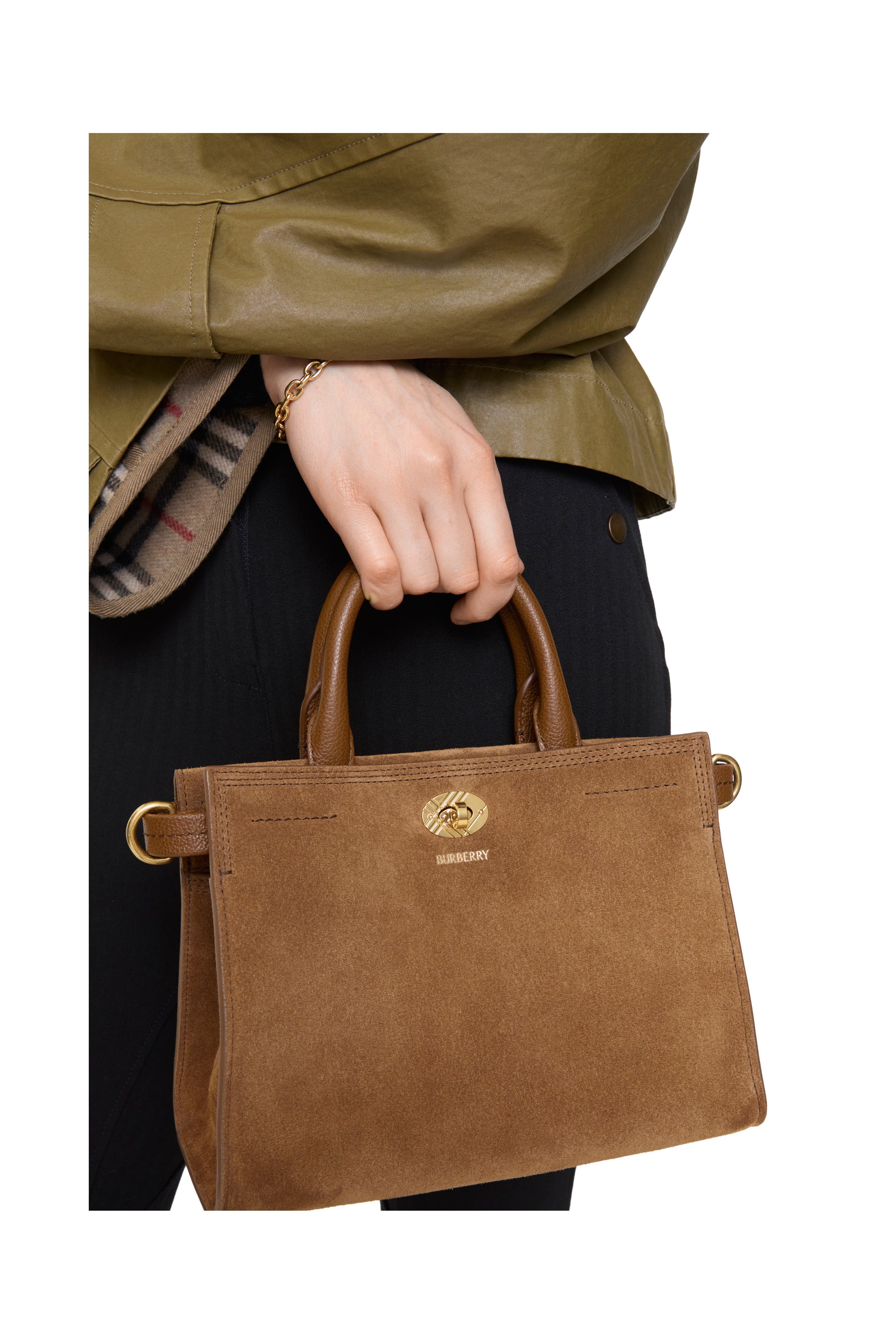 Burberry Mini Cotswolds Tote, Alternate, color, Hazel Brown