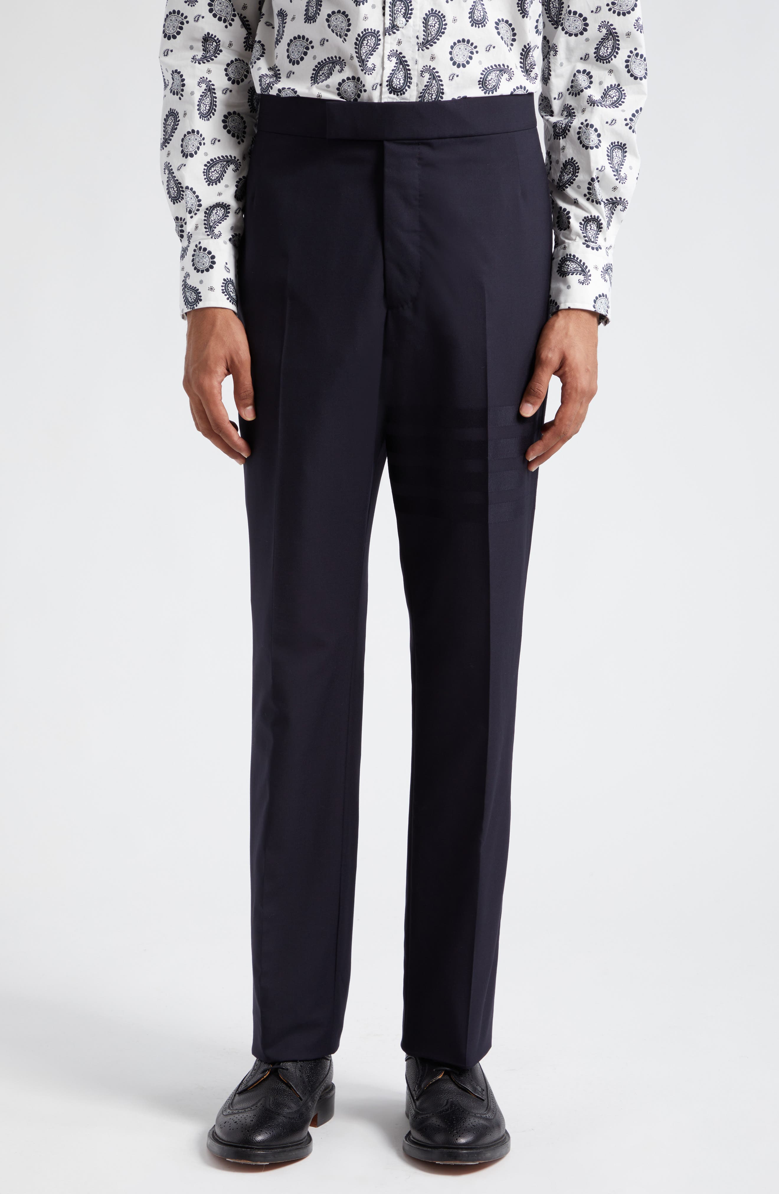 4-Bar Melange Wool Pants - image 5