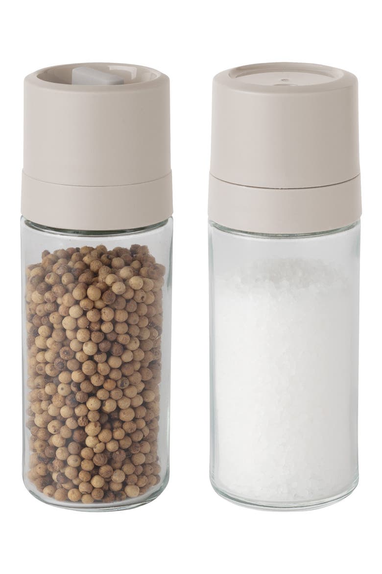 Leo Balance 2-Piece Glass Salt & Pepper Set, Main, color, MOONBEAM