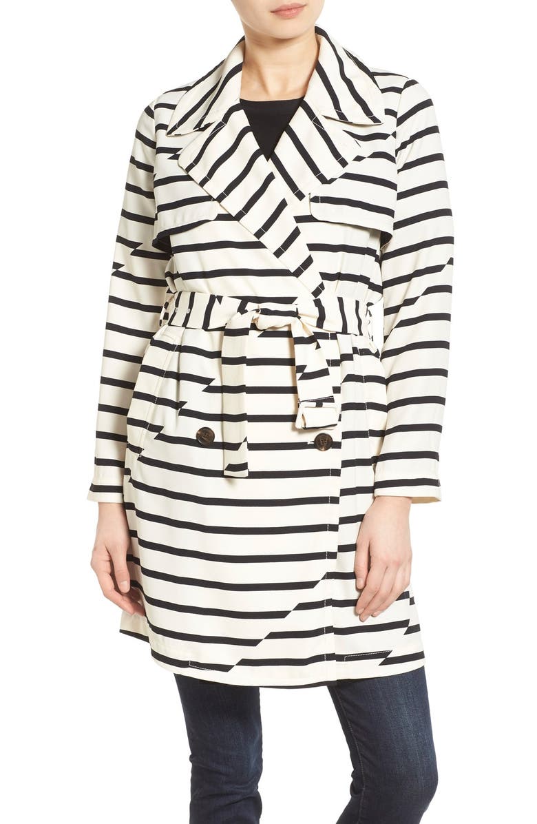 Madewell 'Parcel' Stripe Trench Coat, Main, color,