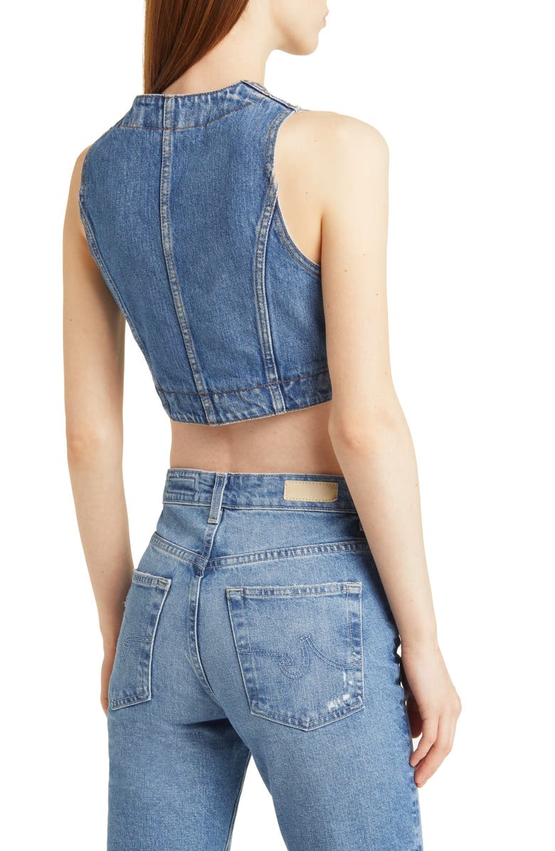 Re/Done Micro Denim Vest, Alternate, color,