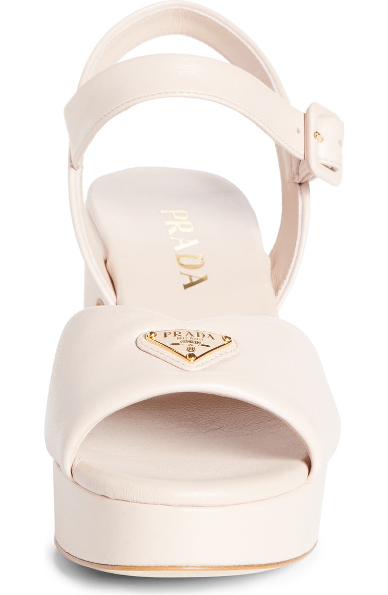 Prada Logo Platform Sandal, Alternate, color, Cipria