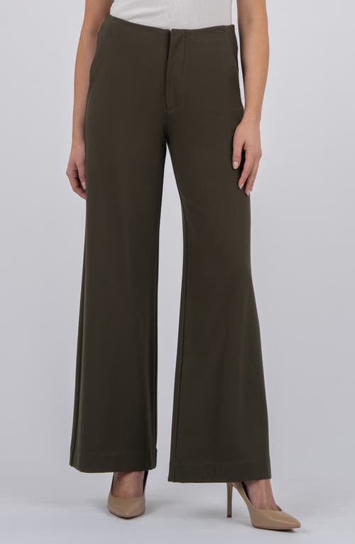 Kut From The Kloth Meg High Rise Crop Wide Leg Pants In Green