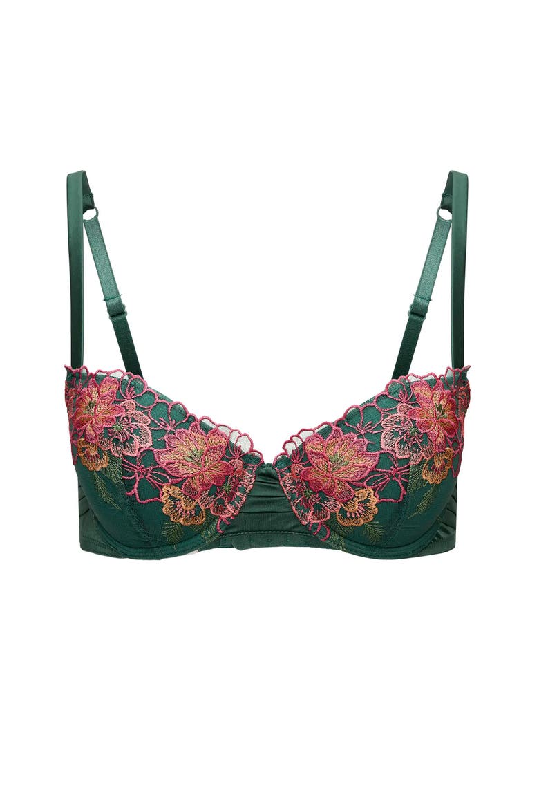 Carolyn Contour Demi Bra, Alternate, color, Dark green