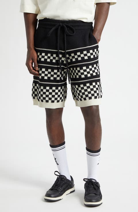 Checkered Wool Mesh Shorts