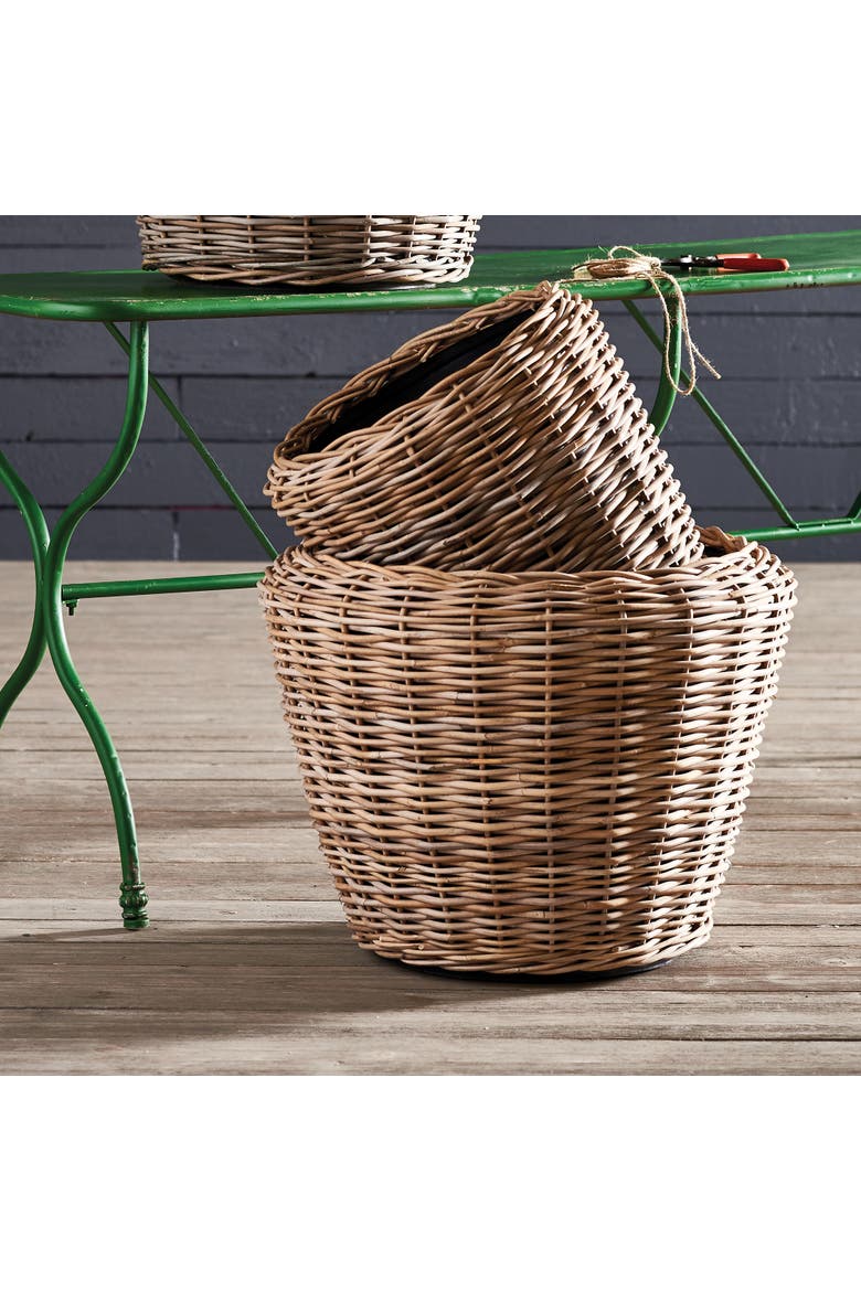 Woven Dry Basket Planter 26.75", Alternate, color, Beige