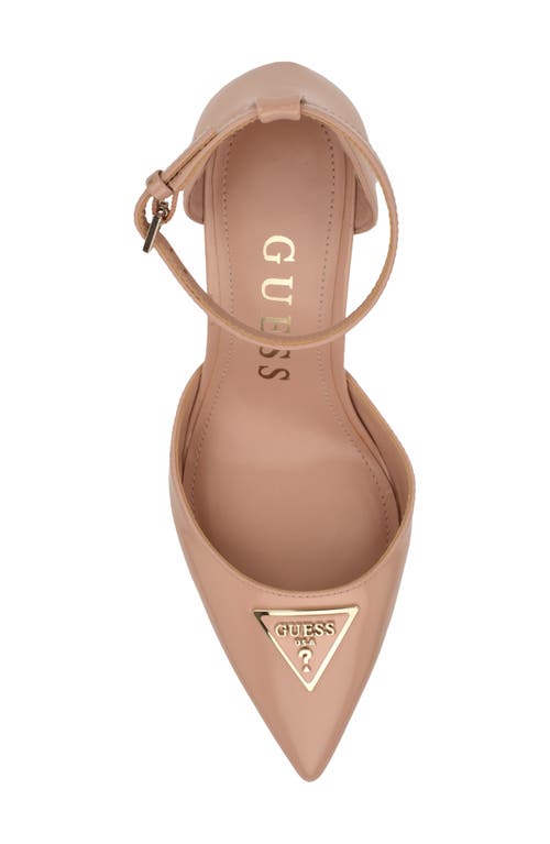 Guess Barsyn Pointed Toe Ankle Strap Pump In Medium Natural