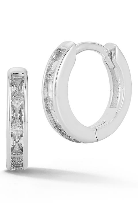 Small Cubic Zirconia Hoop Earrings