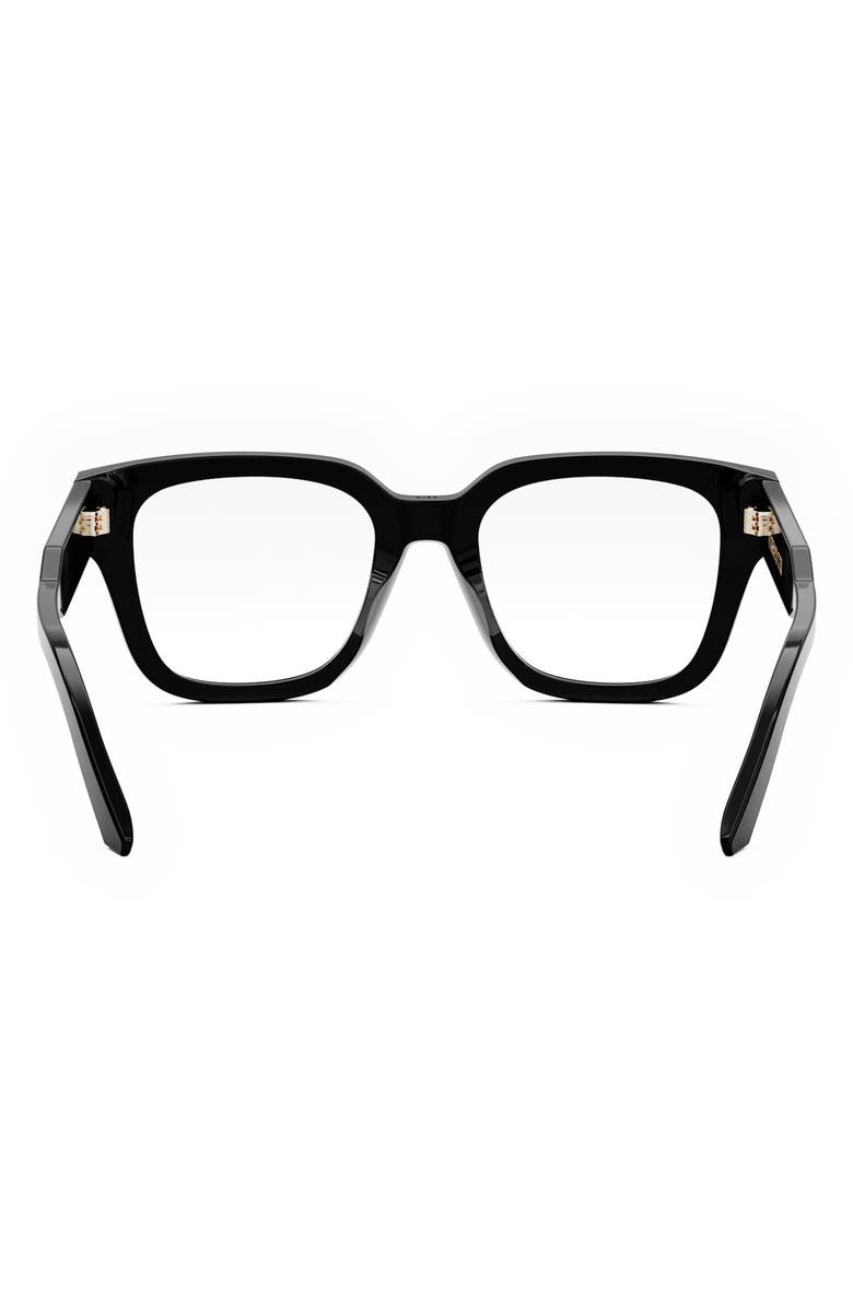 DIOR 'DiorSignatureO S1I 52mm Blue Light Blocking Glasses, Alternate, color, Shiny Black