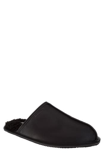 Avalanche Faux Shearling Lined Slipper In Black