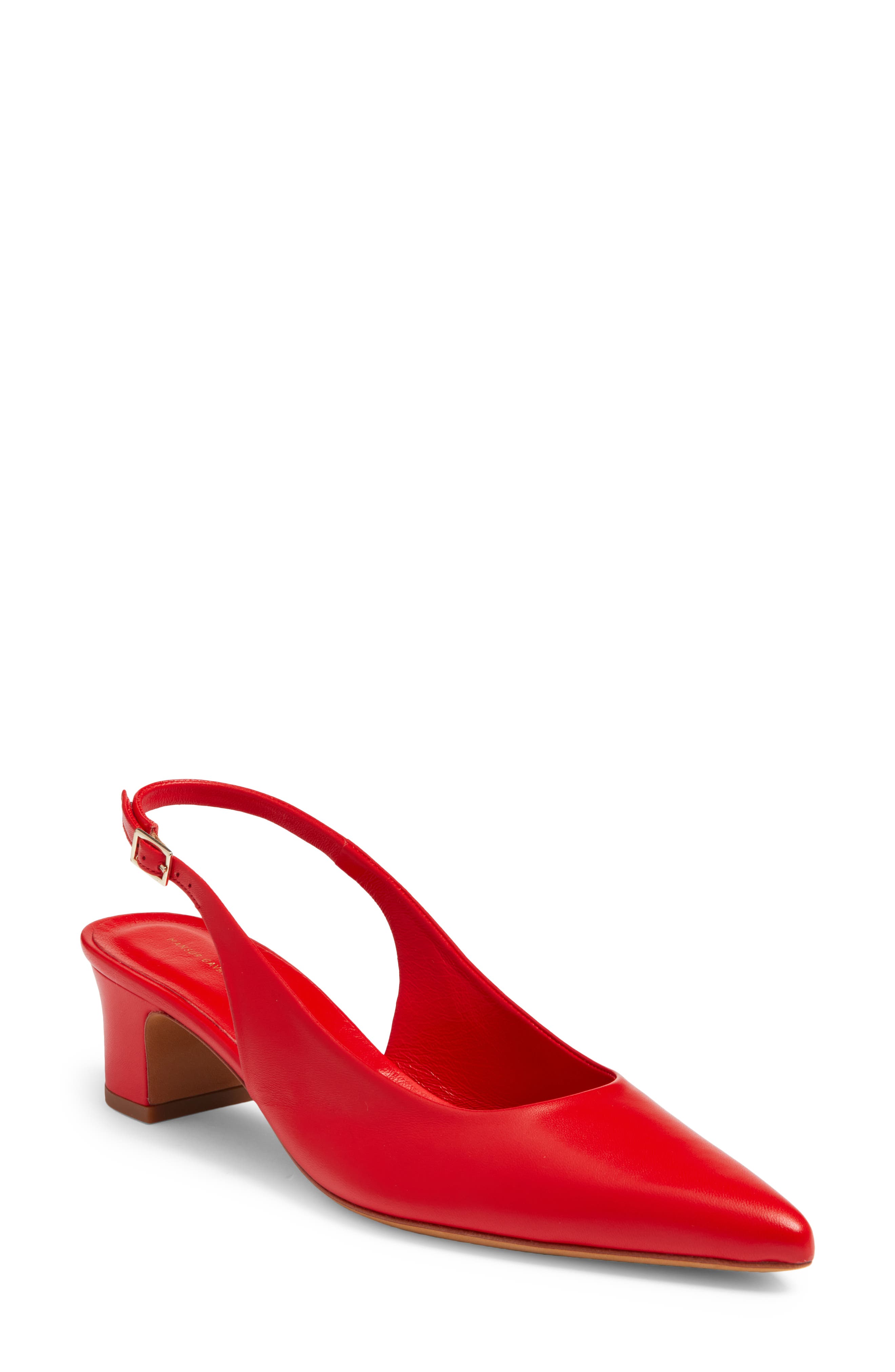 Pointed Toe Slingback Pump, Main, color, POPPY