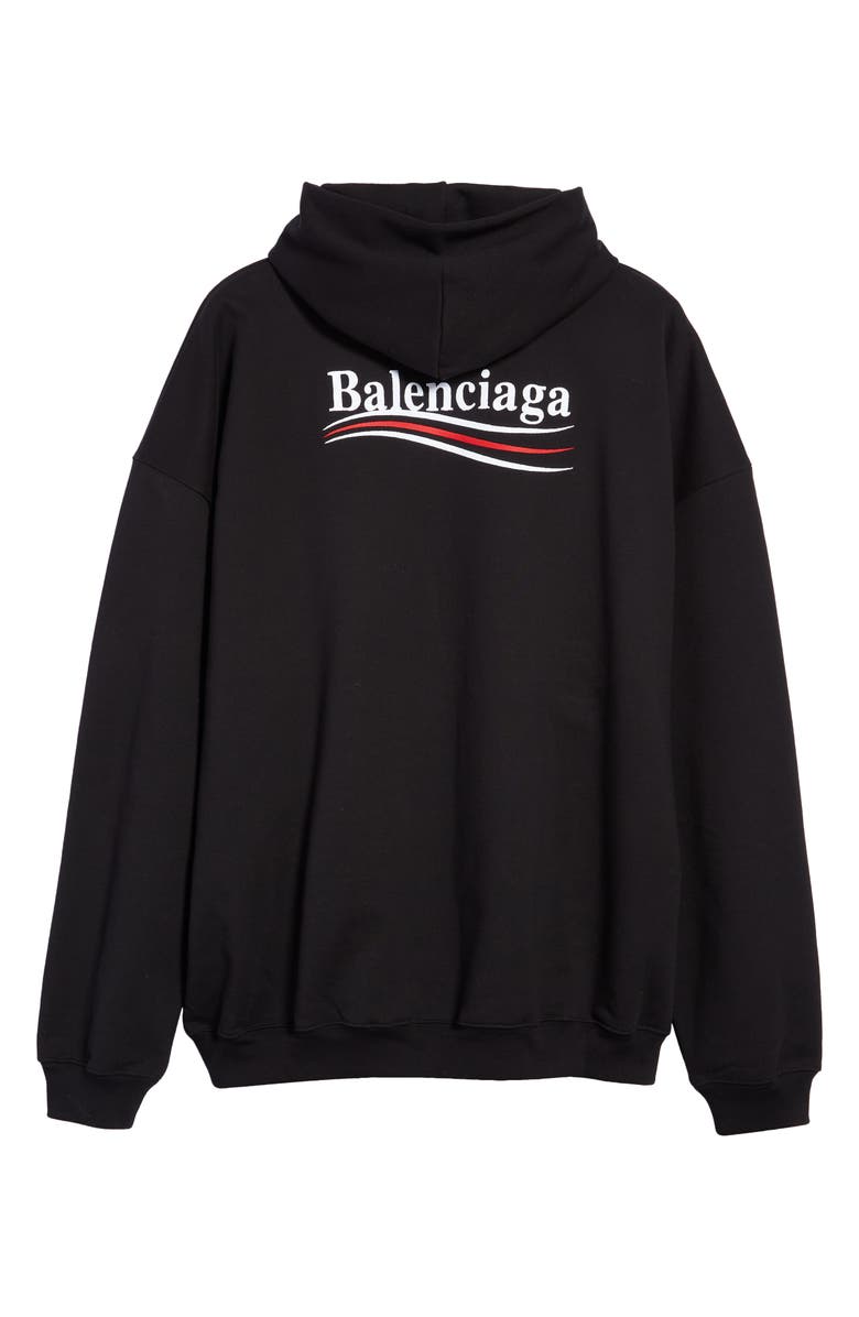 Balenciaga Men's' Campaign Embroidered Logo Oversize Cotton Hoodie