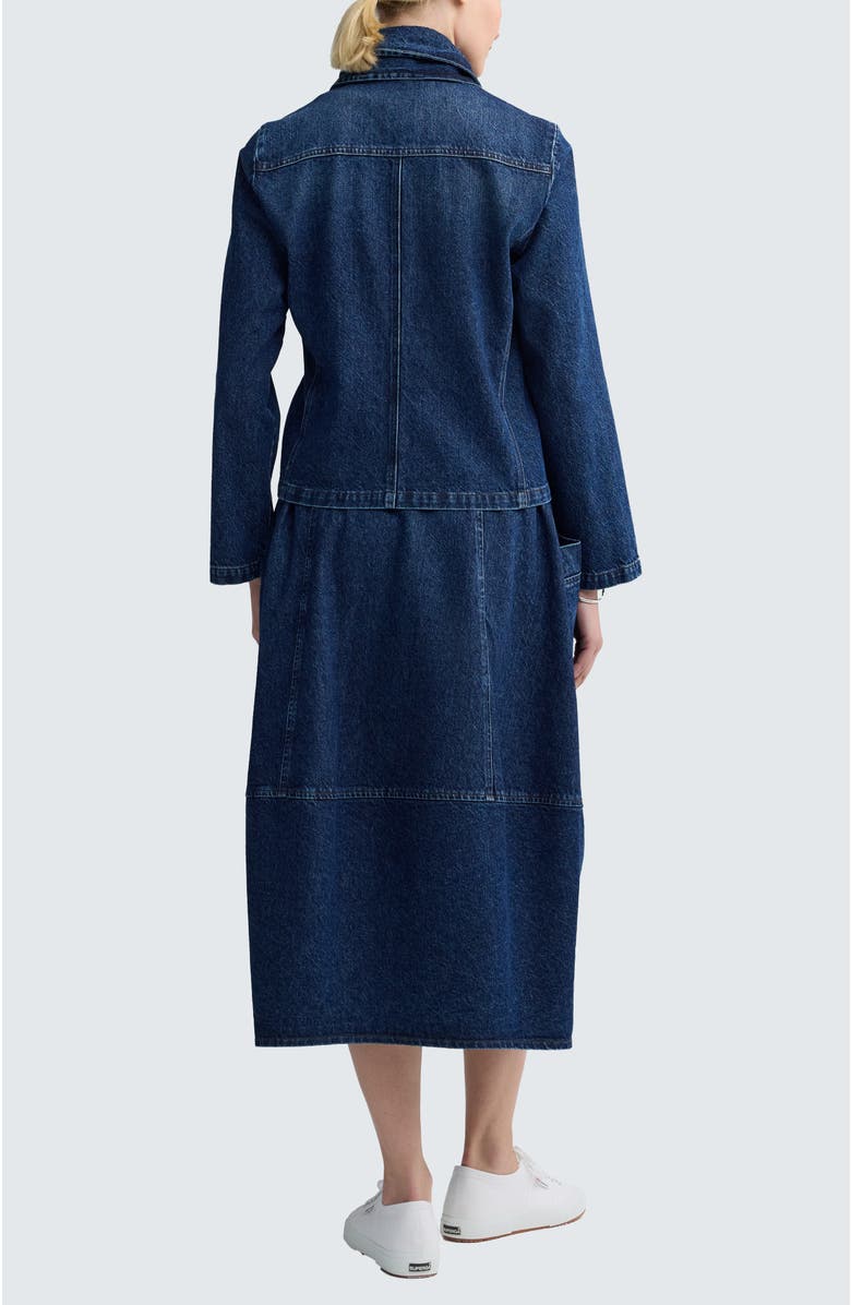 LUUKAA Hayden Balloon Denim Skirt, Alternate, color, Indigo Denim