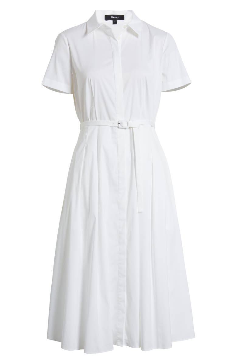 Theory Belted Cotton Blend Shirtdress, Alternate, color, 
