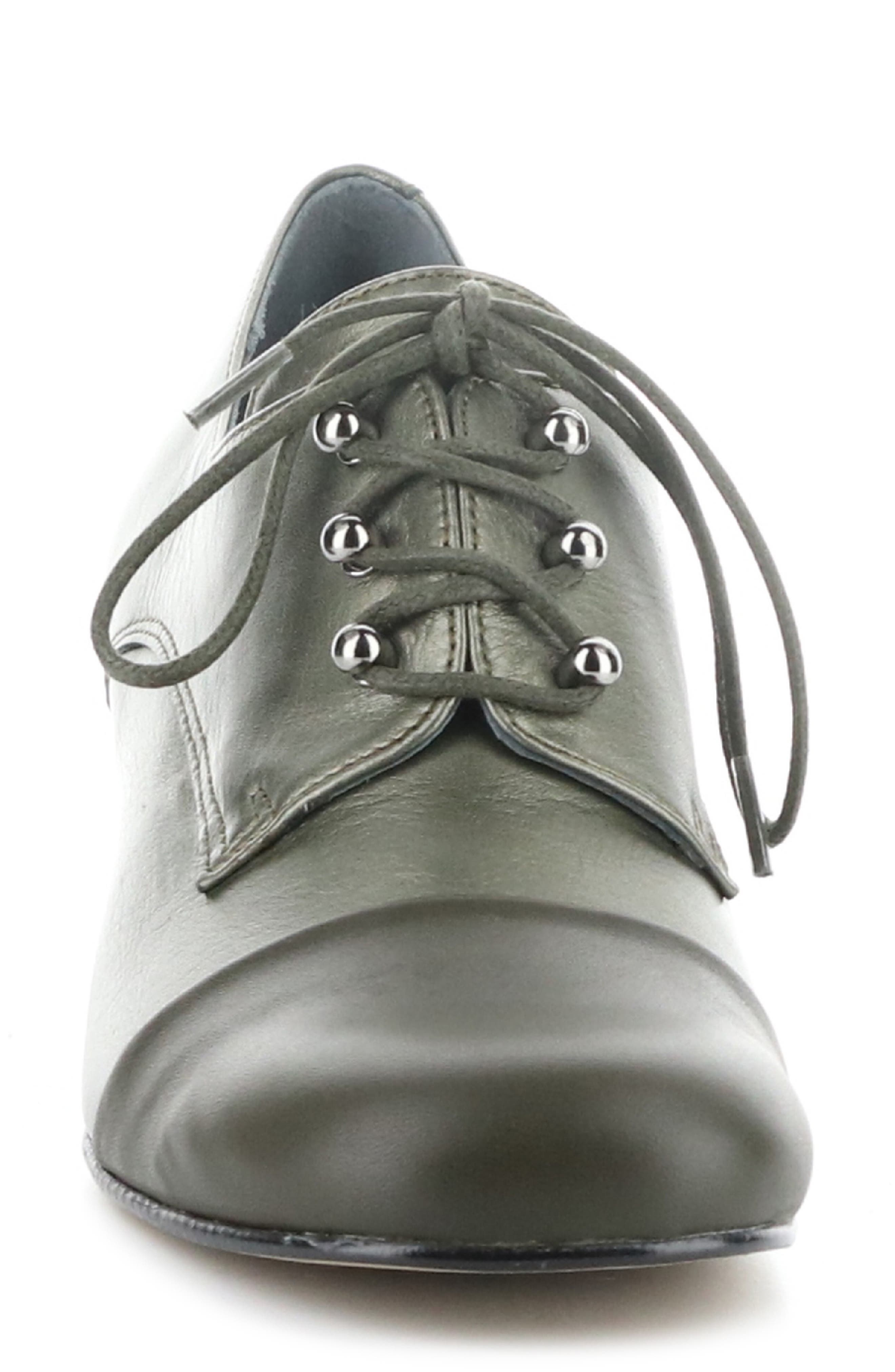 Fly London Sare Heeled Oxford, Alternate, color, 001 Graphite/ Military Dublin