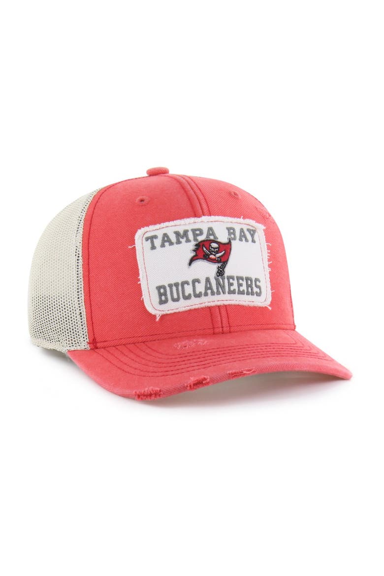 Men's '47 Red Tampa Bay Buccaneers Egremont Well-Worn Adjustable Trucker Hat, Alternate, color, Red