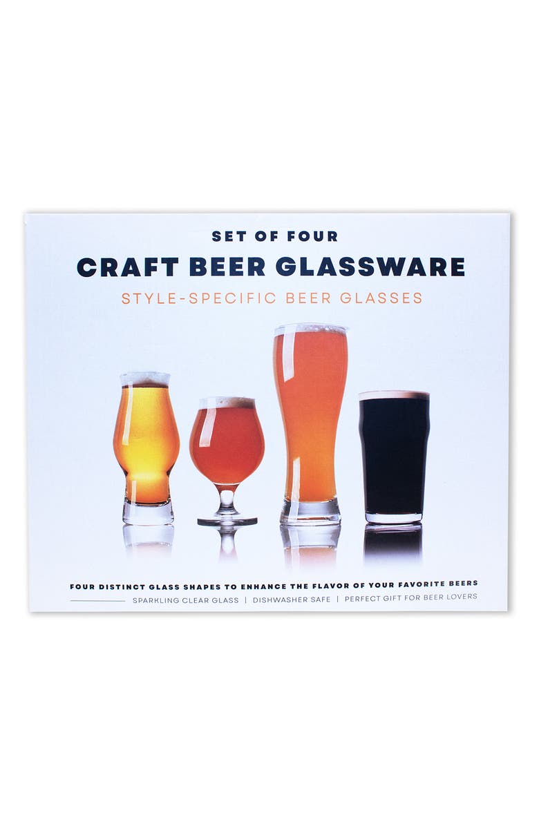 Silver One International 4-Piece Craft Beer Glassware Set, Main, color, 