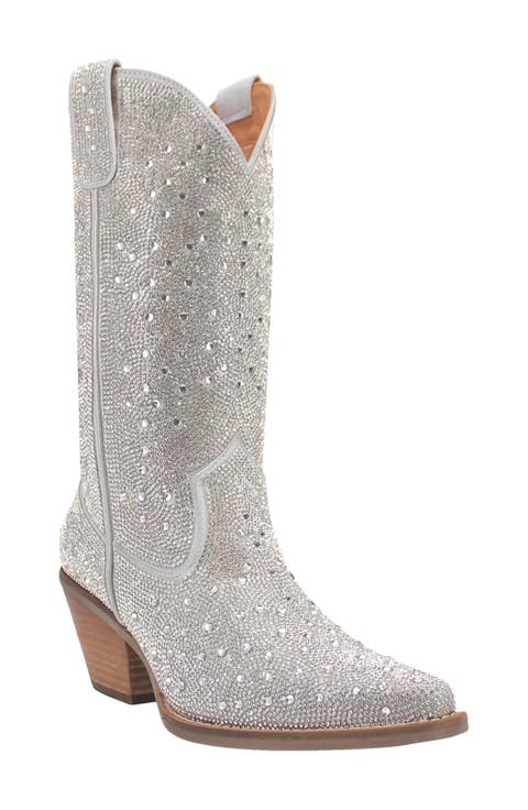 Silver Dollar Rhinestone Western Boot (Women)