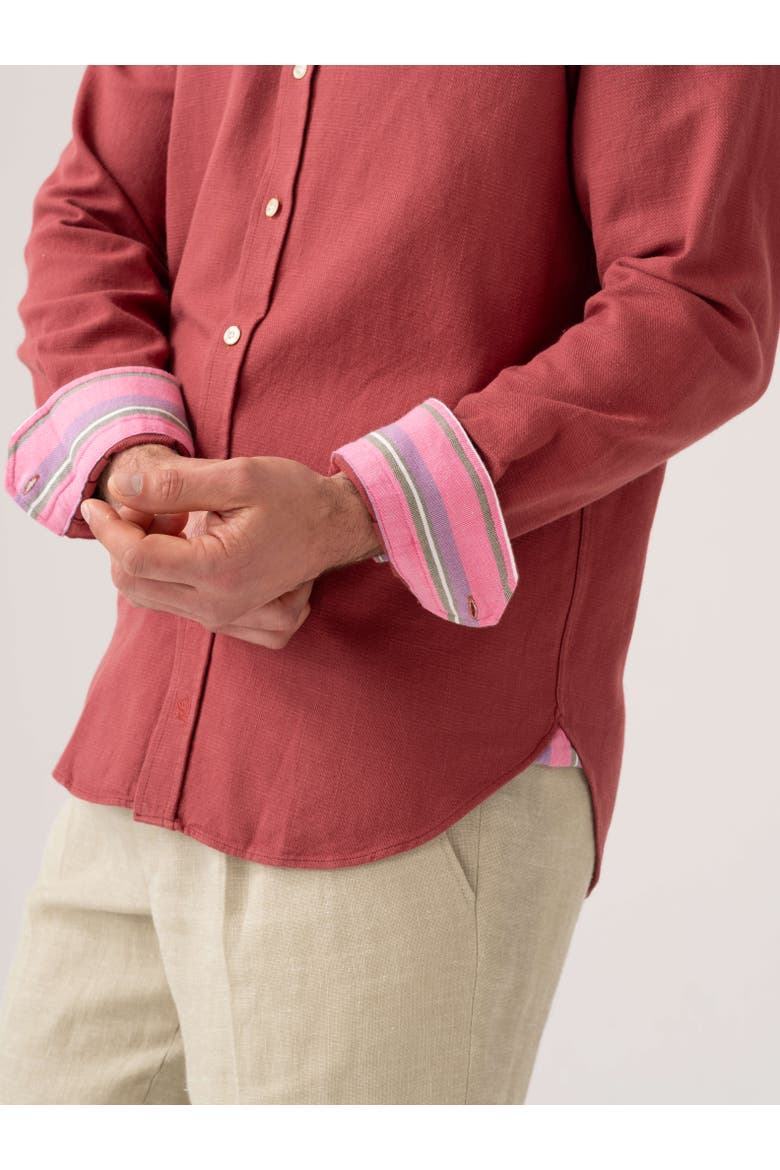Brushed Cotton Long Sleeve Shirt, Alternate, color, Coral