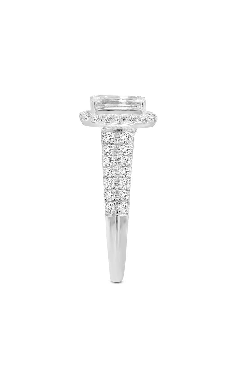LuvMyJewelry Lilit 14K White Gold Emerald Cut Lab Grown Diamond Halo Engagement Ring - 2.2 Ct, Alternate, color, 14K White Gold